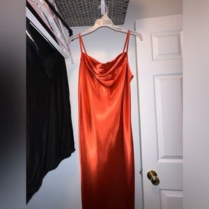 BEBE Cowl Neck Silk Dress